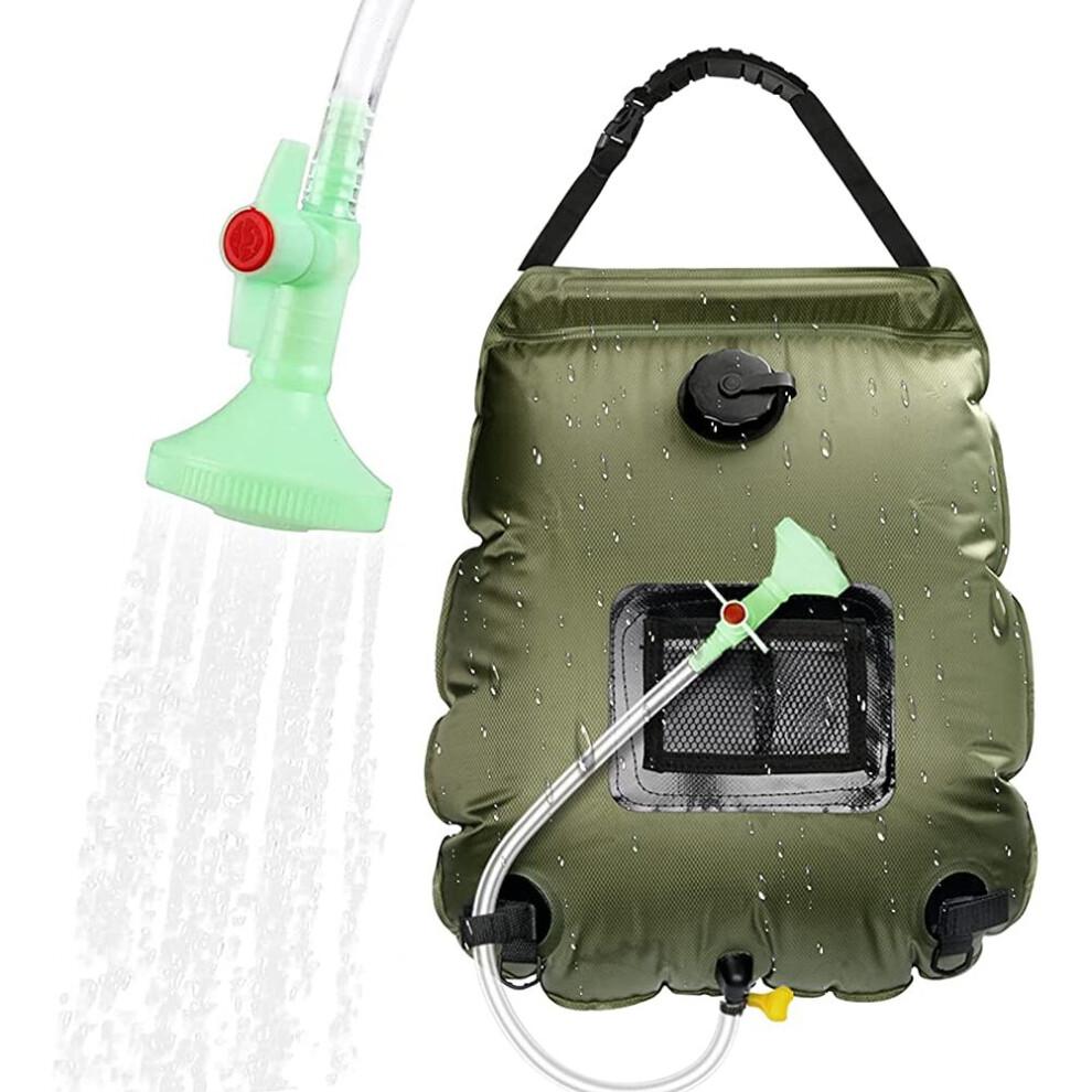Solar Shower Bag, 20L Solar Shower Portable Camping Solar Shower, 45 ¡ã C Outdoor Shower Bag with Switchable Solar Heated Shower Head