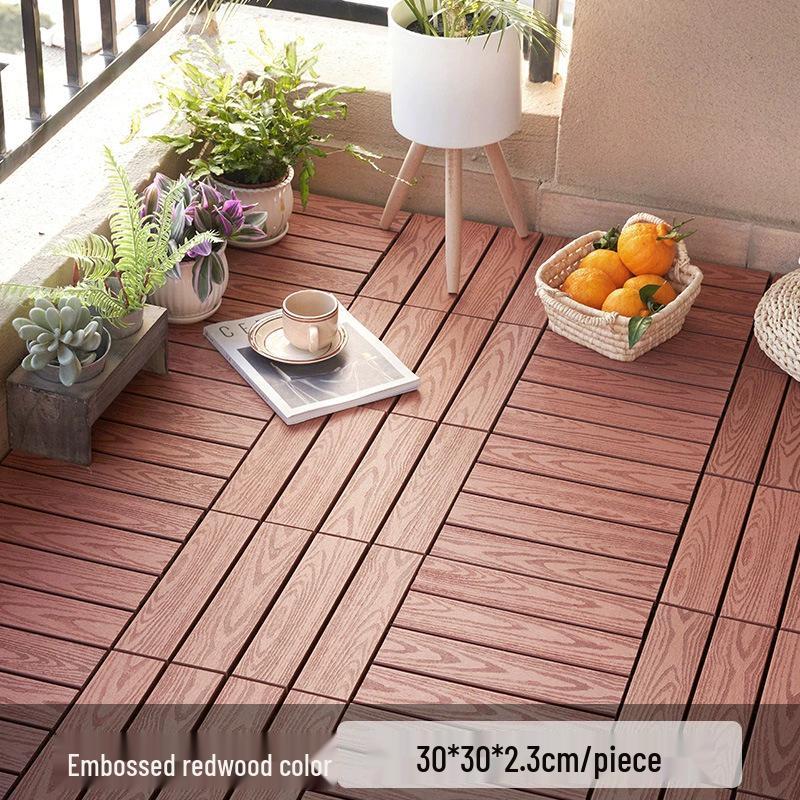 Outdoor Composite Wood-Plastic Flooring: Durable, Anti-Corrosion, Self-Laying for Patio, Balcony, or Terrace