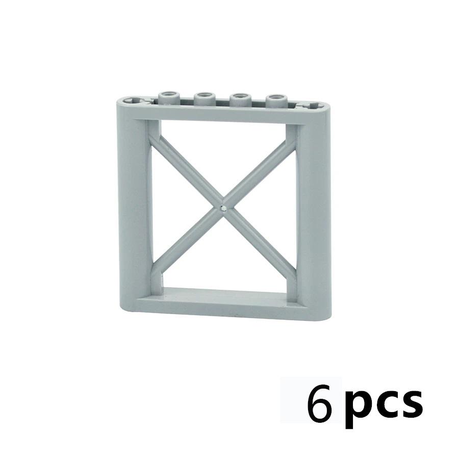 6 ks Stavební kostka 6x6 bodů Podpůrný rám Sloup stěny Stěnový panel Cihla Vzdělávací hračky Částice Kompatibilní s 64448