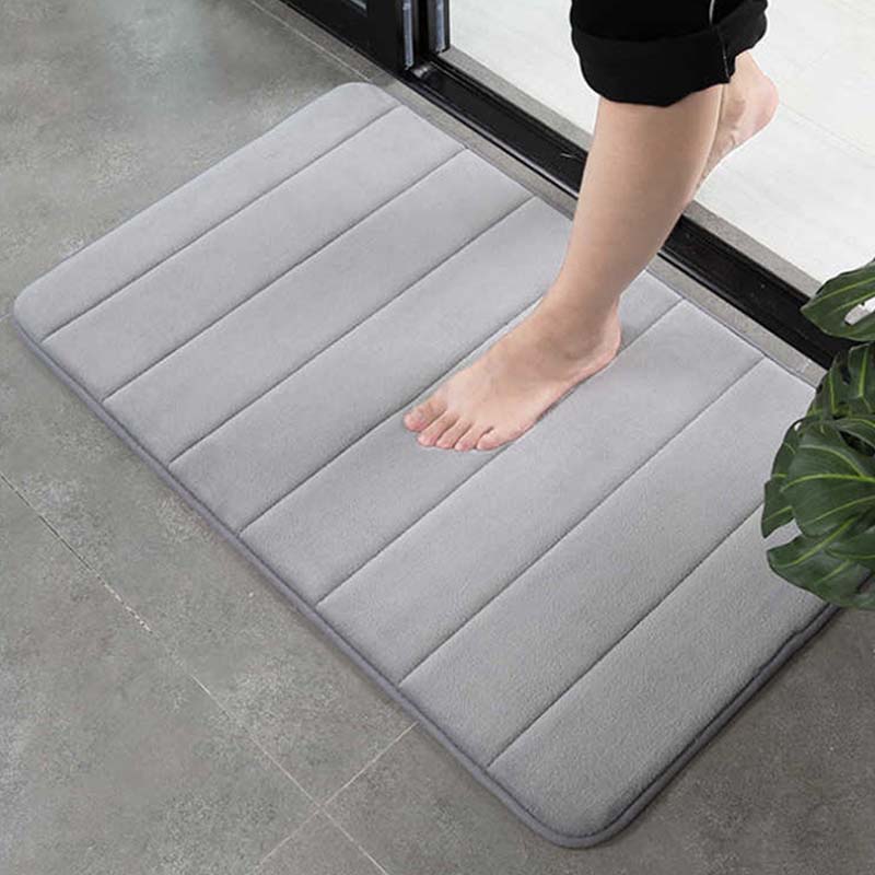 Bathroom Mat Memory Foam Mat Super Absorbent Bath Mat Non-slip Memory Foam Bathroom Mat Coral Fleece Quick Drying Bathroom Rug Entrance Doormat