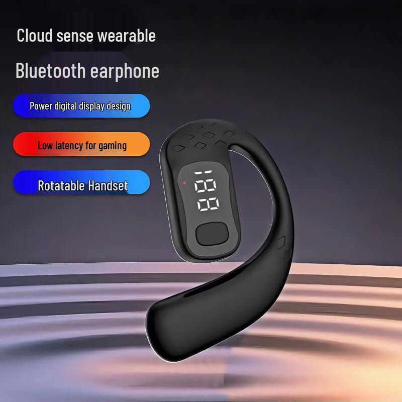 Smart Digital Display Wireless Bluetooth Earbuds with Left/Right Wear, Ultra-Long Standby, Non-In-Ear Design, and High-Quality Sound