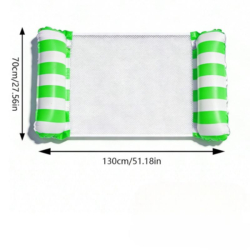 Inflatable Adult Water Hammock Chair - Foldable Striped Inflatable Swimming Ring, Swimming Gadget