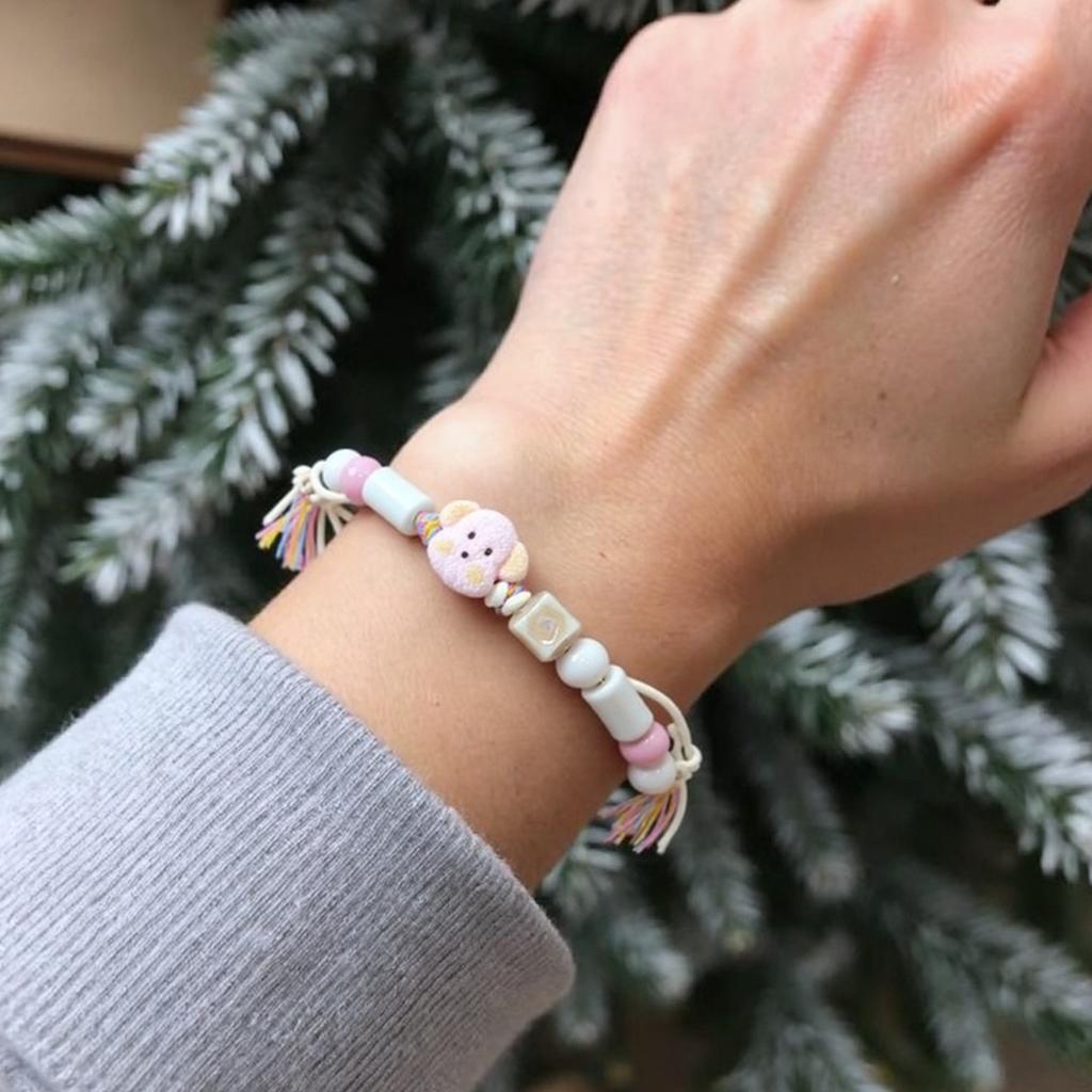 Distinctive Ceramic Dog Bracelet Handwoven String Bracelet Fashion Wrist Jewelry for Cartoon Style and Gift Giving