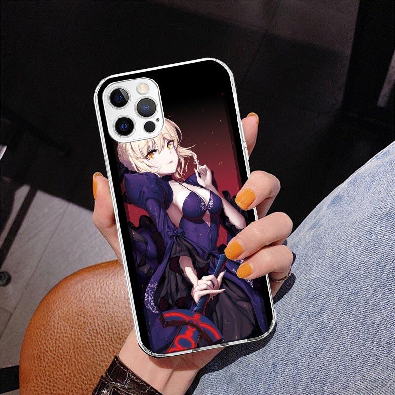

Fate Zero Stay Night Saber Phone Case For iPhone 17 Air 16 Pro Max 16E 15 + 14 Plus 11 12 13 Mini 7 8 SE Gift Print Cover Fundas iPhone 16E