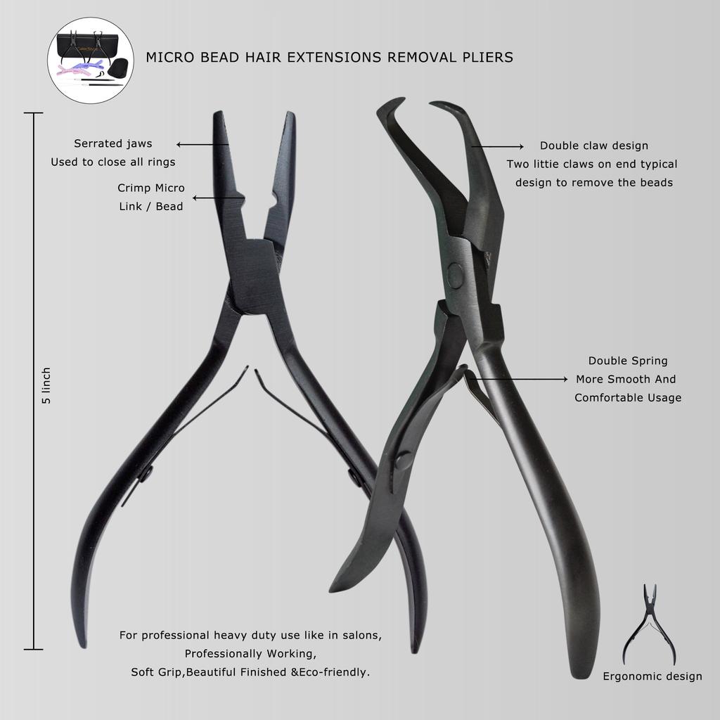 Clamp Pliers Hair Extension Plier Tool Kit for Micro Ring Link Bead Human Hair Extensions Opener Closer Tools