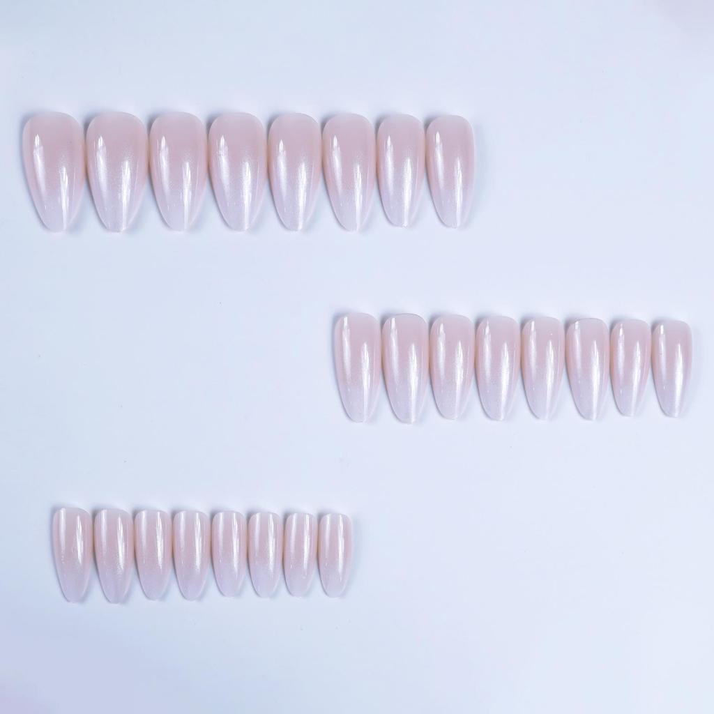 24-Piece French Gradient Almond Shape Wearable False Nails