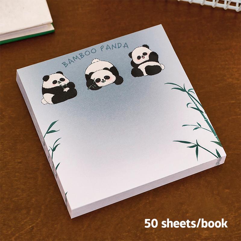 

50 листов Милые мультяшные панды Клейкие заметки Каваий Блокнот для студентов Офисные школьные аксессуары Канцелярские товары Самоклеящиеся стикеры as the picture