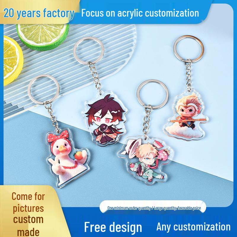 Custom Anime Acrylic Keychain: DIY Cartoon Key Hanger & Creative Celebrity Gift Custom Image: 3mm Thick