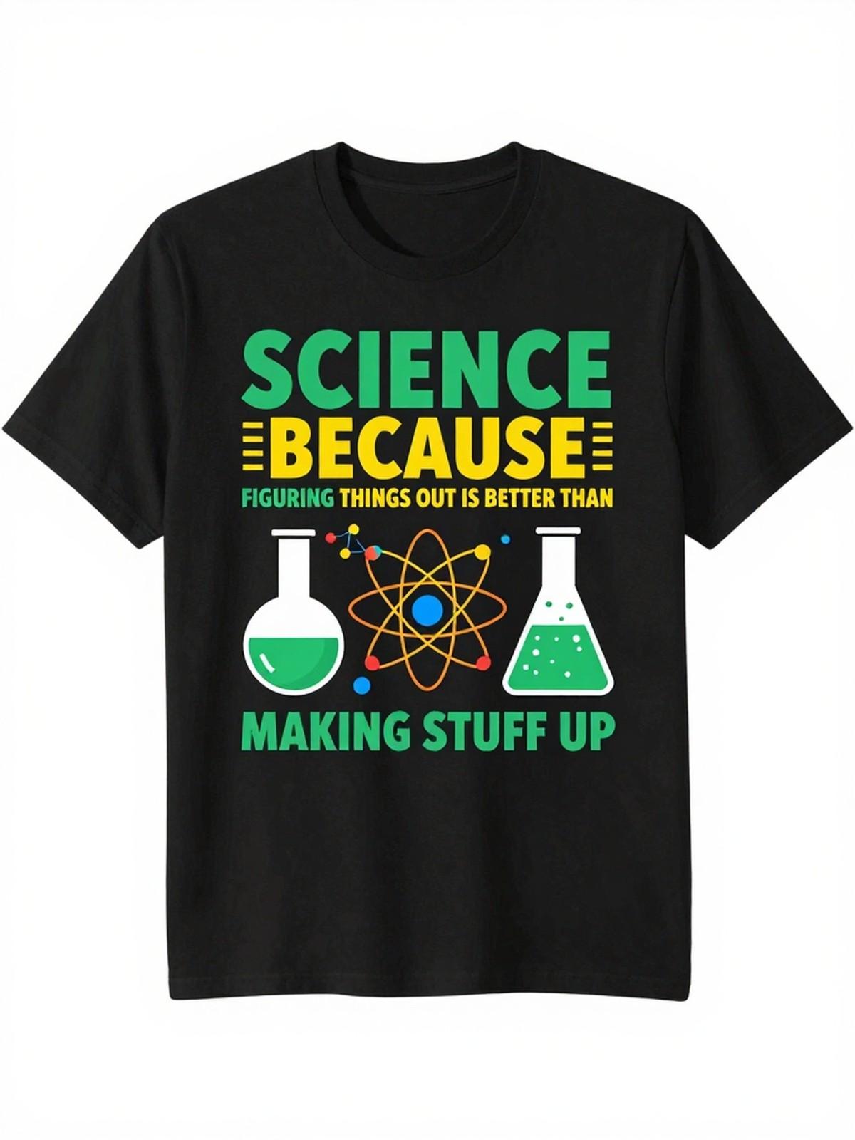 

Interesting Science T-Shirt Knowledge Graphic Trendy Unisex Tee With Short Sl 5XL різнокольоровий