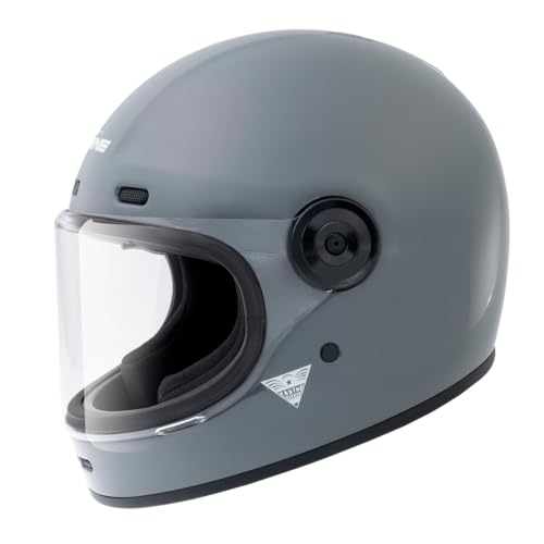 Komine Motorcycle HK-190 Neo Retro Full Face Helmet Basalt Gray XL