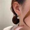 New Fashion Trend 925 Silver Needle Sweet Romantic Zircon Double Circle Love Stud Earrings Women's Jewelry Party Gift