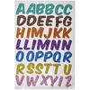 Eclet Glitter Foam Self Adhesive Abcd/Alphabets Wall Stickers For Art And Craft (Multicolour; Medium) -Set Of 3 Sheets,