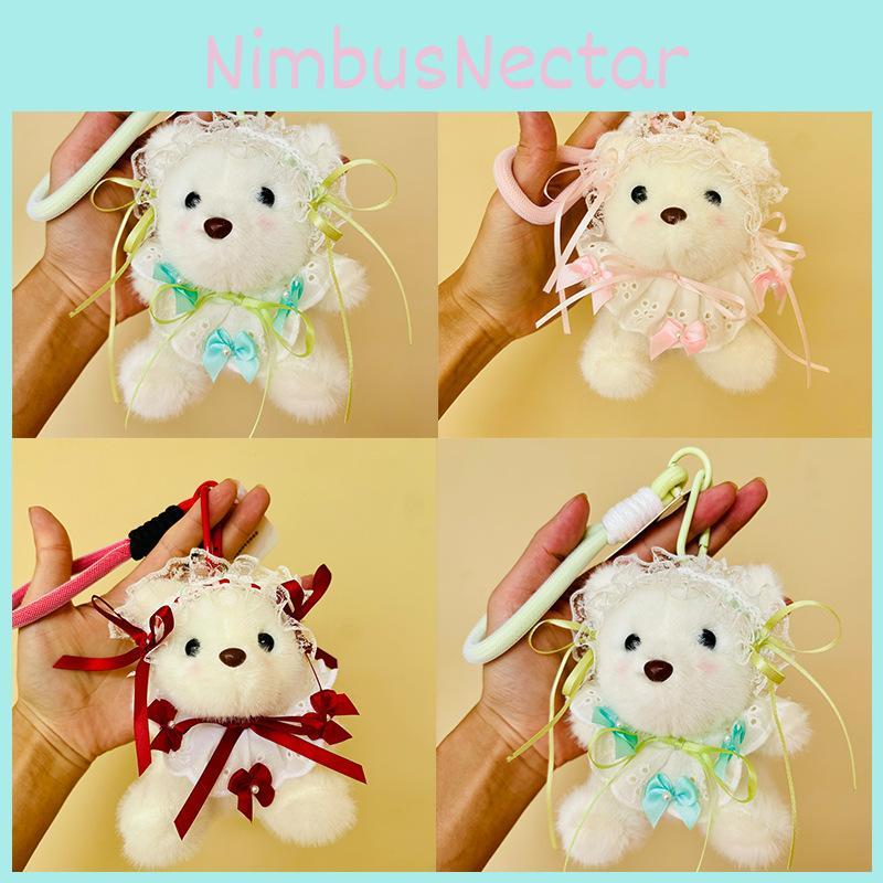 Lace Bow Cute Decoration Cartoon Plush Bear Doll Pendant Children Toy Gift For