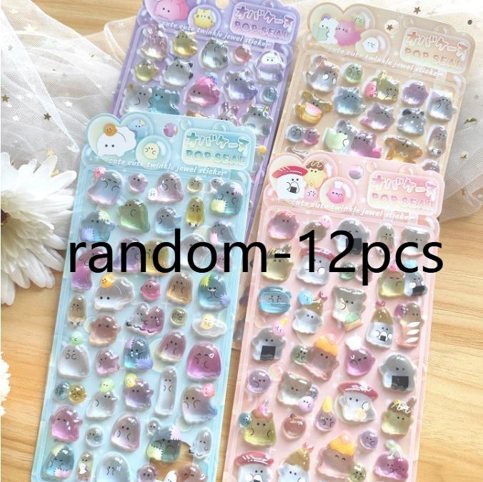 New Cartoon Japanese Ghost 3D Relief Stickers Album DIY Diary Cute Stationery Campus Stickers