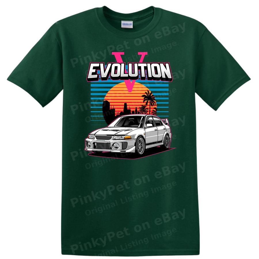 Evolution V Car Graphic T Shirt Cool Retro Auto Design Tee for Car Lovers