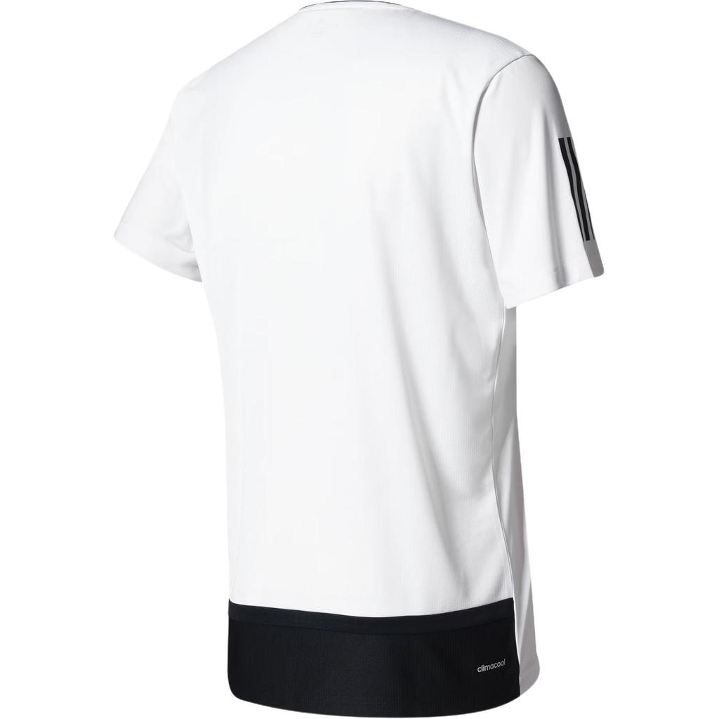 Adidas Club Striped Round Neck Comfortable Versatile Short Sleeve T-Shirt Men Tops White Black BK0701