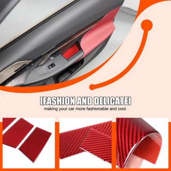 Red Carbon Fiber Door Storage Box Slot Trim Sticker For BMW 5 Series G60 I5 24+