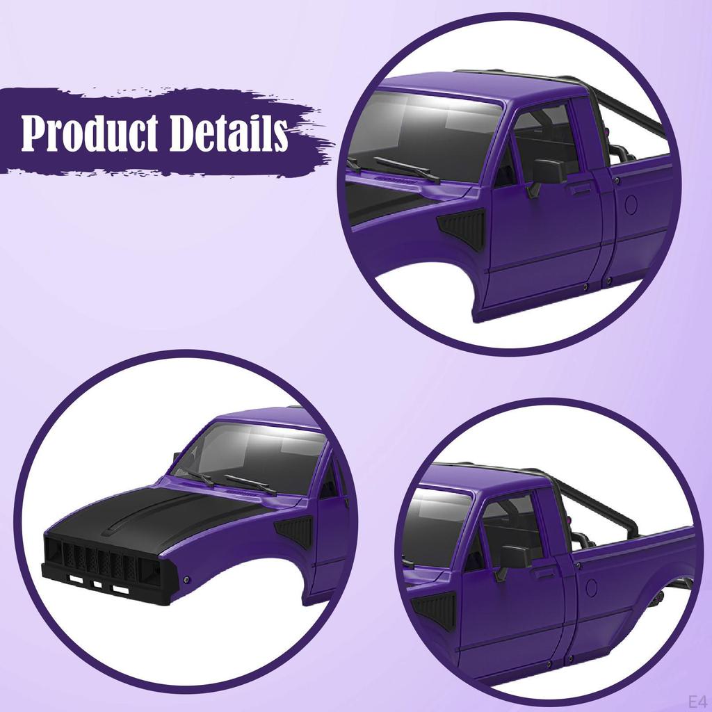 Pickup Hard Assembly RC Crawler Accessory Heavy Duty Construction Sturdy Parts for 1/24 Model Car