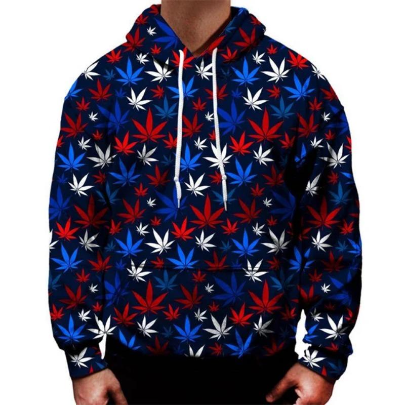 Multi Color Plants Leaf Hoodie Men 3D Printed Flower Sweatshirt Women Long Sleeve Hoodies Tops Casual Street Oversized Pullovers