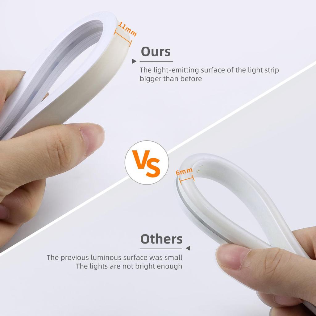 Tuya WIFI Smart 5V Dimmable COB LED Strip Light Waterproof USB LED Neon Light Silicon Tube