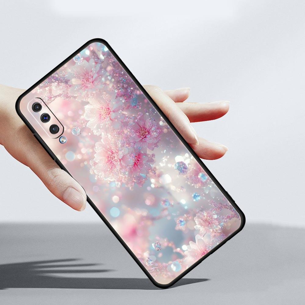 Korean Flower Phone Case for Samsung Galaxy A56 A36 A26 A16 A34 A24 A42 A22 A20 A12 A40 A30 A10 5G Soft TPU Cover Shell Fundas
