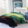 Watercolor Natural Landscape Pattern Flannel Printed Blanket Suitable for All Seasons Suitable for Living Office Sofa and Travel