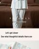 Ice Silk Cool Women’s Long Sleeve Pajama Set with Cute Stripes for Spring and Autumn