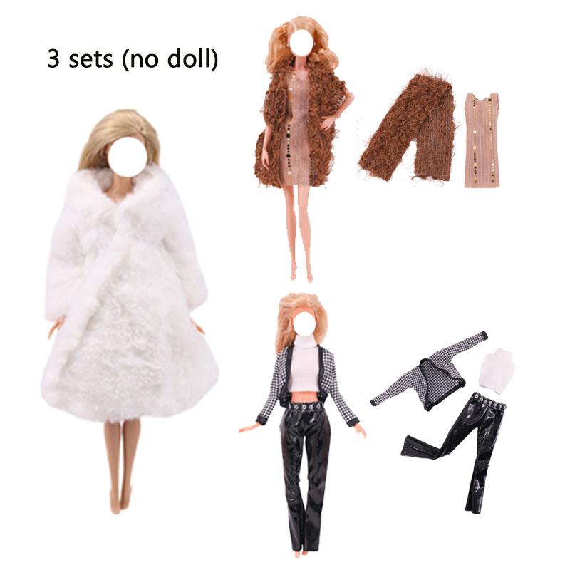 3 Sets/Lot Handmade Fashion Clothes for 11.5in/30cm Dolls Winter Coat Sweater Jacket Dress Clothing Doll Accessories Toys