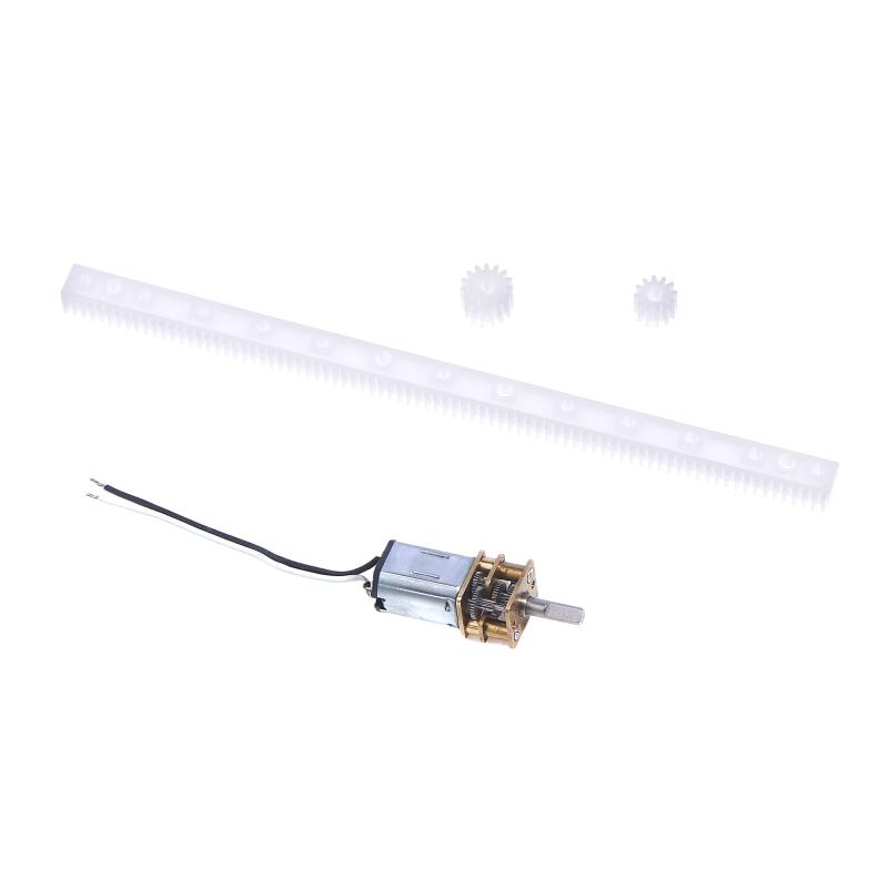 125Mm Guide Rack 3D Hole Gear Linear Drive Gear Rod N20 Geared Motor Kit 12-Tooth 15-Tooth Plastic Gear For Diy Camera Monitor