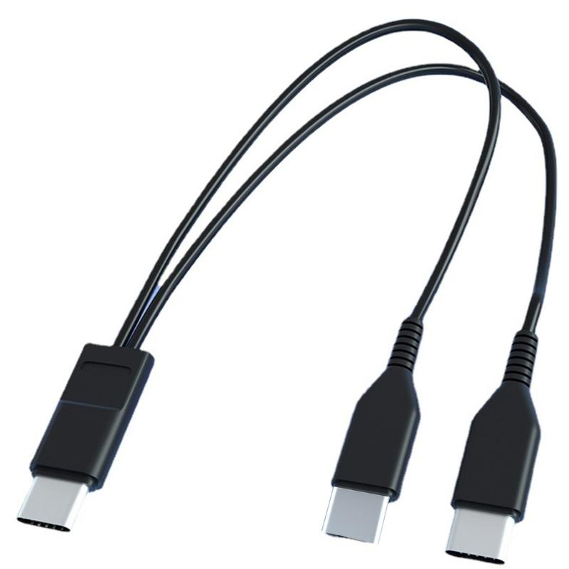 20cm/1m Type-C Charging Cable to Double Type-C Connector Cord Tablet Phone Charge Wire for Home Office and Travellers
