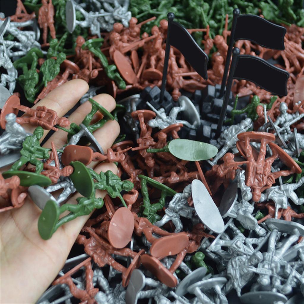100PCS Children Toy Mini Military Soldiers Figures Models Playset Desk Decor Toddler Army Men Kids Toy Gift Accessories