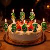 Green Soccer Football Number Candles 0-9 Diy Birthday Cake Toppers Celebration Party Cake Decorations For Kids Soccer Fans