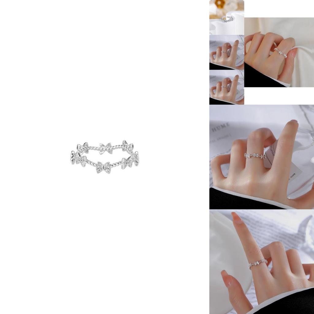 Stylish And Elegant Korean Inspired Adjustable Open Finger Ring With Shimmering Butterfly Design For Women