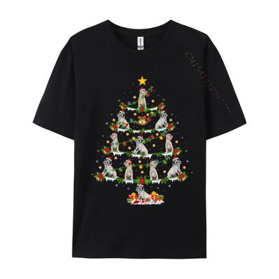 Xmas Lights English Setter Dog Christmas Tree Tshirt Vintage Men's Tees Tops Large 100% Cotton O Neck T Shirt