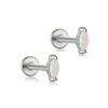 2 Pezzi Orecchino Piercing Minimalista in Acciaio Inossidabile con Opale per Donna Raffinati Piccoli Borchie a Corona Orecchino Cartilagine Gioielli per il Corpo Regalo
