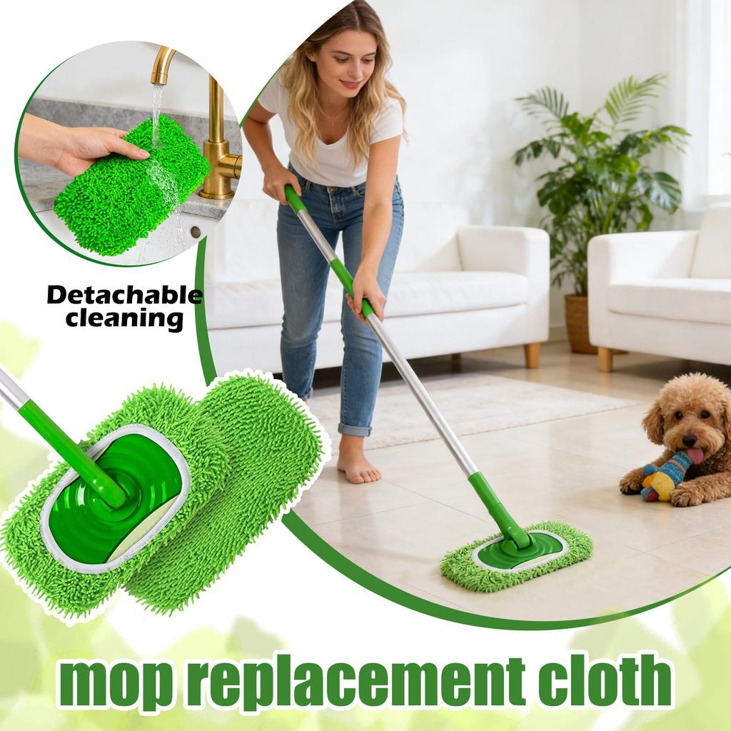 Chenille Mop Pads, Washable Wet & Dry Floor Mop Pads For Hardwood, Tile, Laminate & Vinyl Floors, Compatible With Sweeper