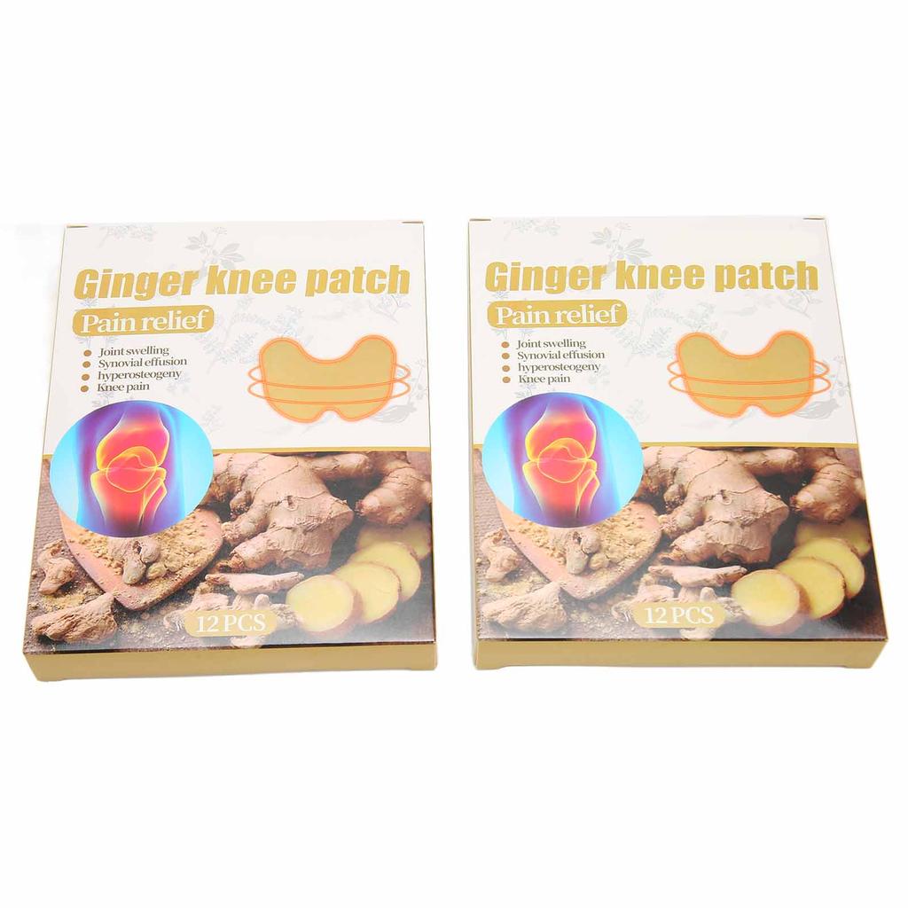 24 Pcs Knee Stickers Home Herbal Heating Moxibustion Ginger Pain Relieving Knee Patch Heat Patches