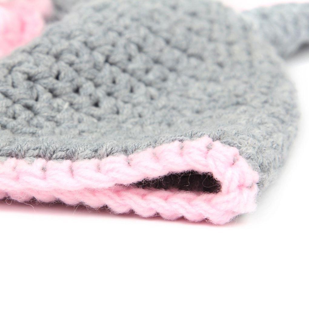 Kreskówkowy Uroczy Noworodek Rekwizyty do Zdjęć Strój Kostium Królik Dzianinowa Czapka Spodnie Zestaw Dodatek do Zdjęć Niemowlaka