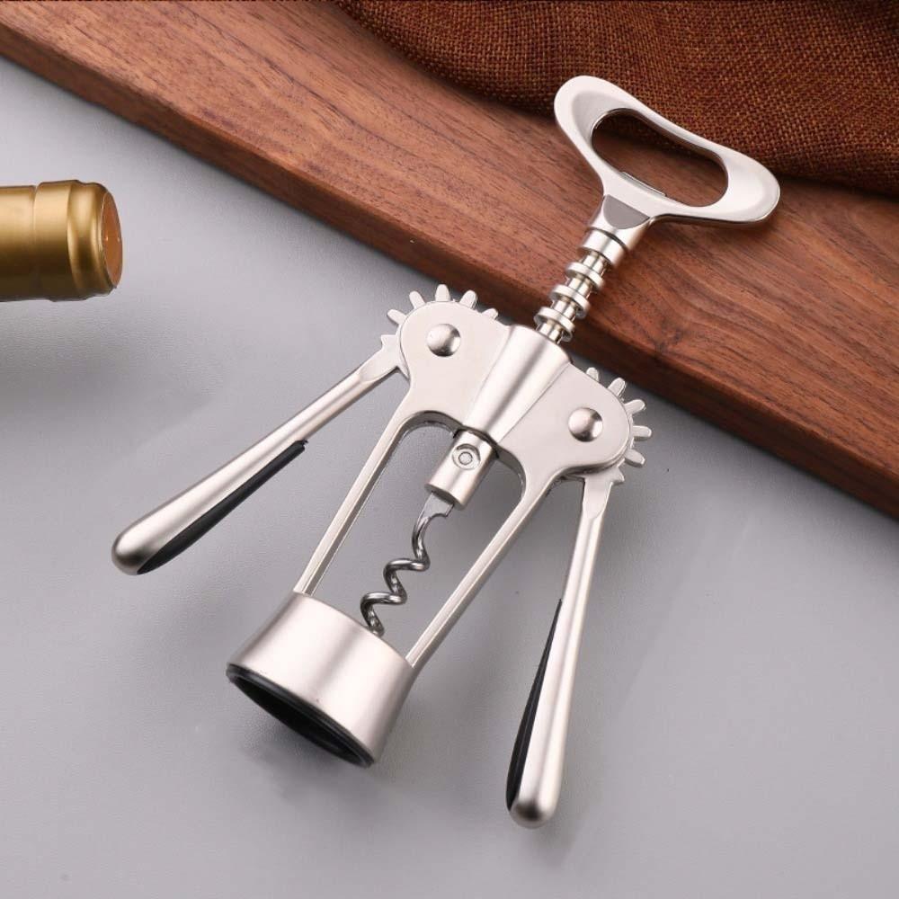 Zinc Alloy Wine Corkscrew Stainless Steel Wing Design Spiral Bottle Opener High Hardness Labor-saving Wine Cork Remover
