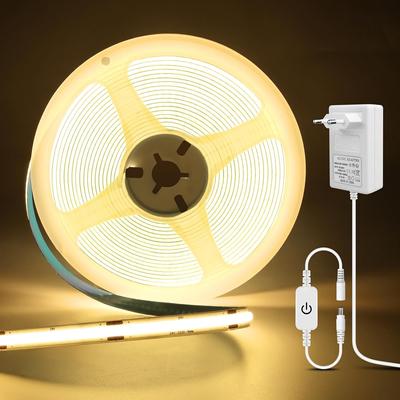 Striscia LED COB DC24V 1-10M Striscia LED COB dimmerabile con dimmer tattile per la casa, soggiorno, mobili da cucina, illuminazione decorativa