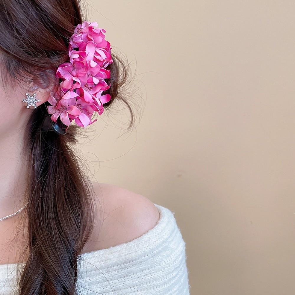 Acrylic Hanfu Hair Clip Cloth Ponytail Holder Fairy Flower Hairpin  Party