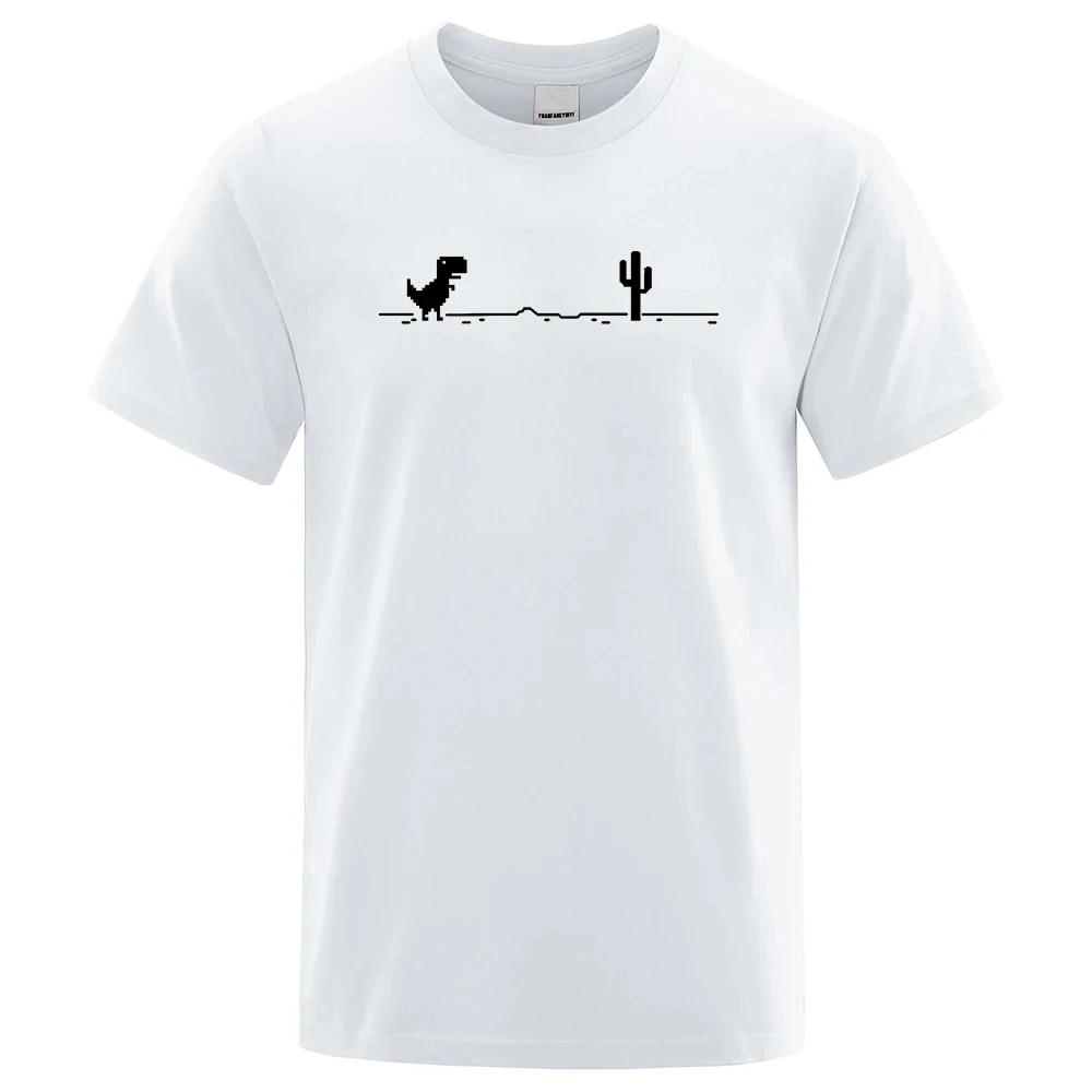 T-shirts Printed Dinosaur Cactus Funny Tops Summer Cotton T-shirt for Casual O-Neck Tee Shirts Basic Top 80327