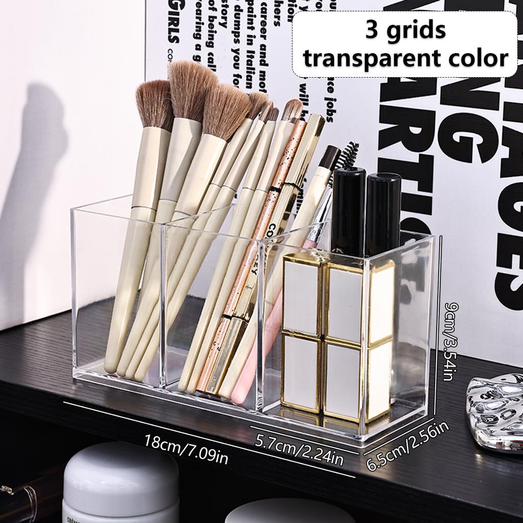 1pc Desktop Acrylic Transparent Makeup Brush Storage Box Organizer Portable Lipstick Makeup Brush Makeup Pen Holder Storage Box