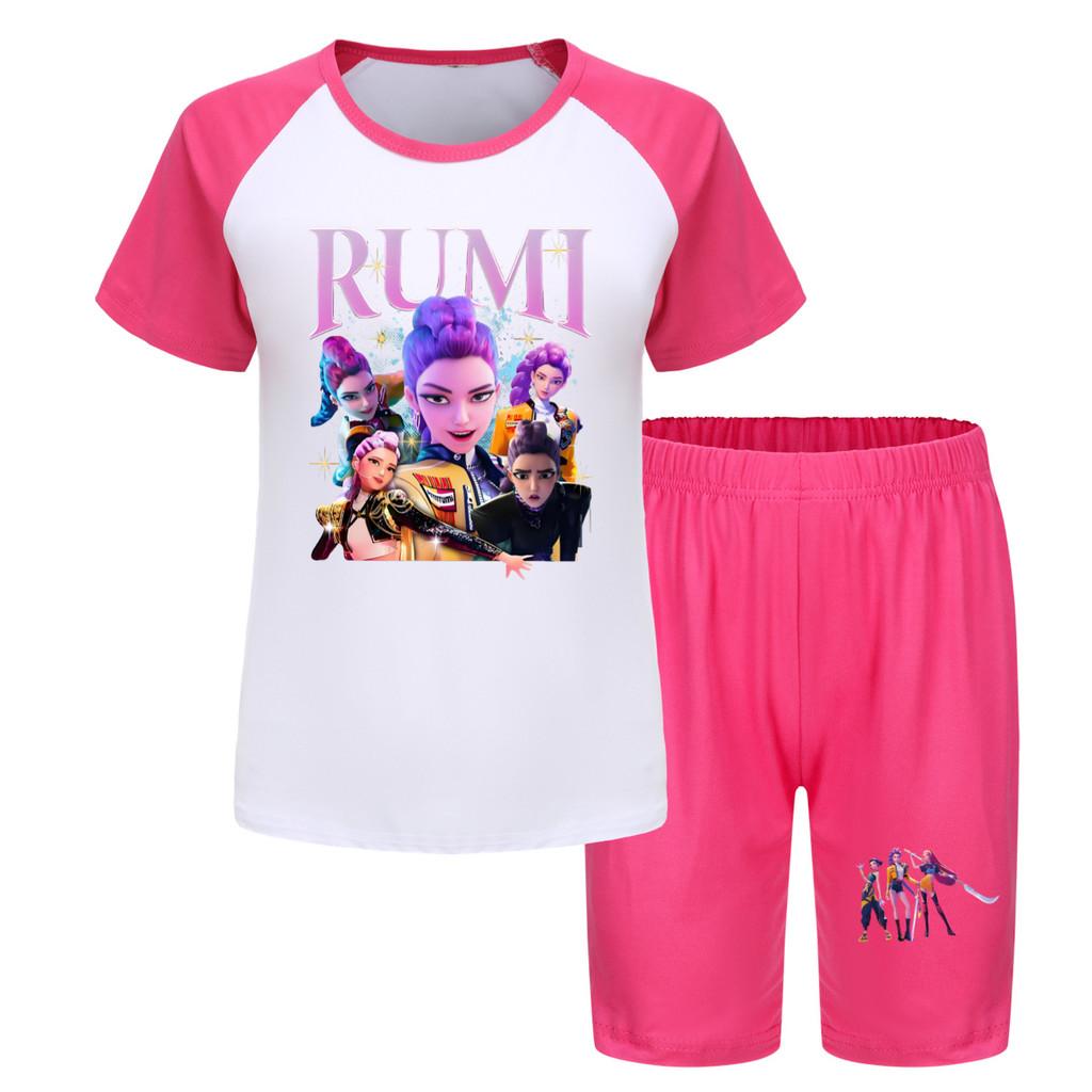 Kpop Demon Hunters Children Summer Athletic Set With Cotton Fabric For Active Kids