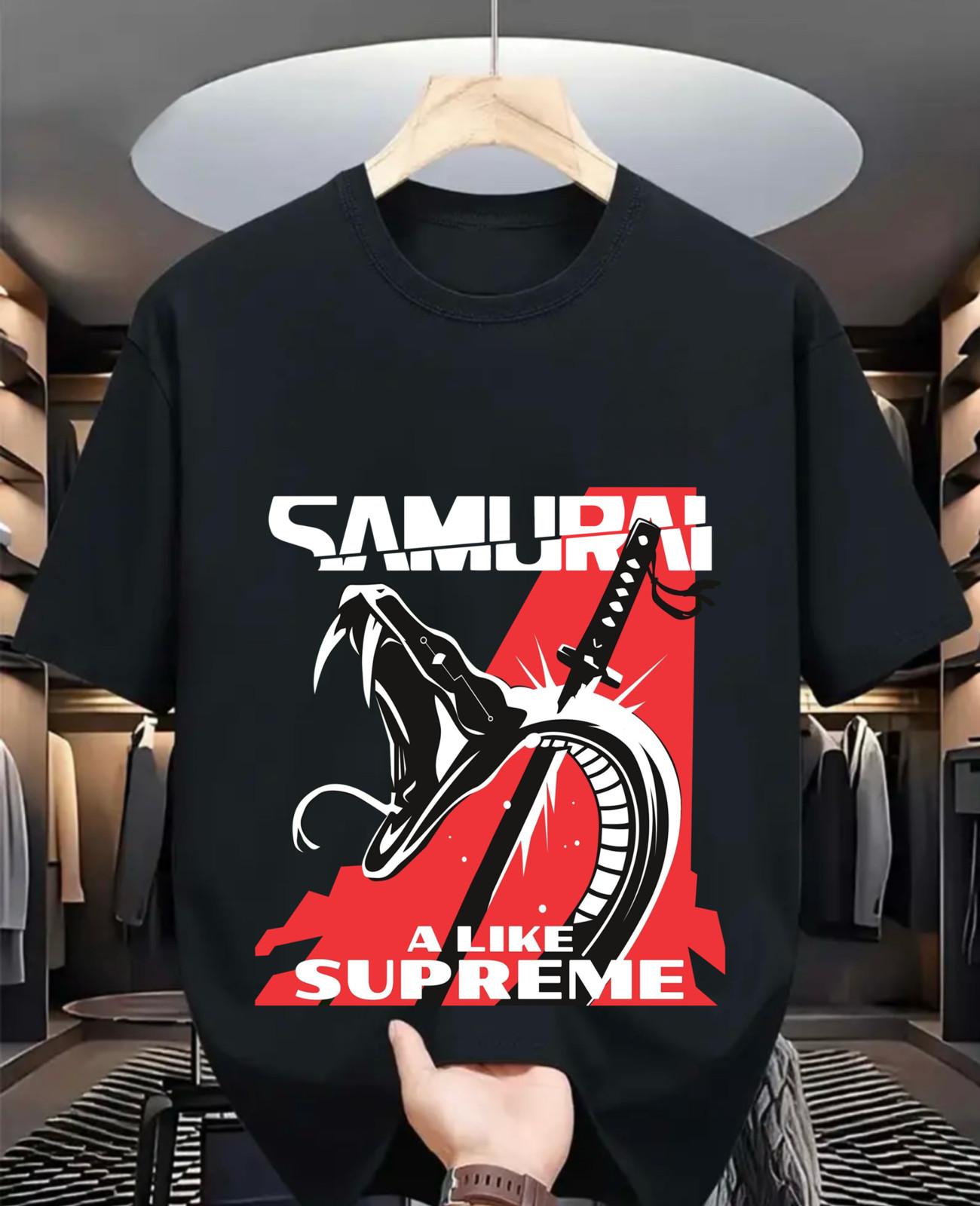 Samurai Never Fade Away Graphic T-Shirt Mens Womens Tees Top Game vidieo,game shirt,cartoon clothing 4XL