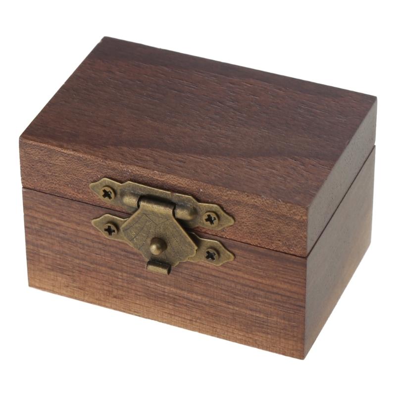

Rings Holder Cases Handmade Retro Solid Rustics Jewelry Storage Box Wood Rings Holder for Wedding Rings Bearer Organizer 1