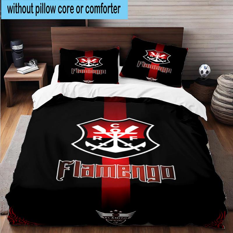 3pcs CR Flamengo Printed Bedding Set Duvet Cover Closure Includes 1 Duvet Cover & 2 Pillowcases Bedding Sets Home Decor Gifts