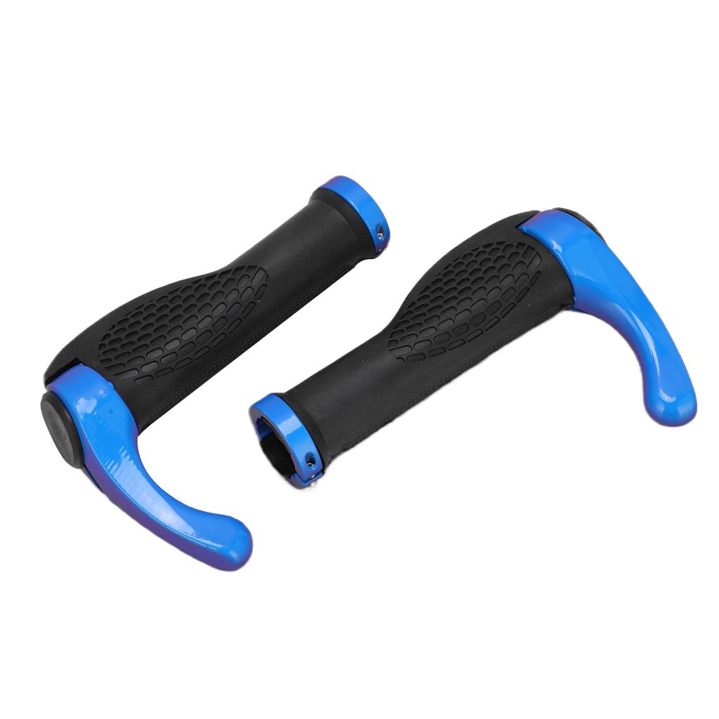 2PCS Bicycle Handlebar Grip Rubber Ox Horn Handlebar Cover for Mountain BikesBlue
