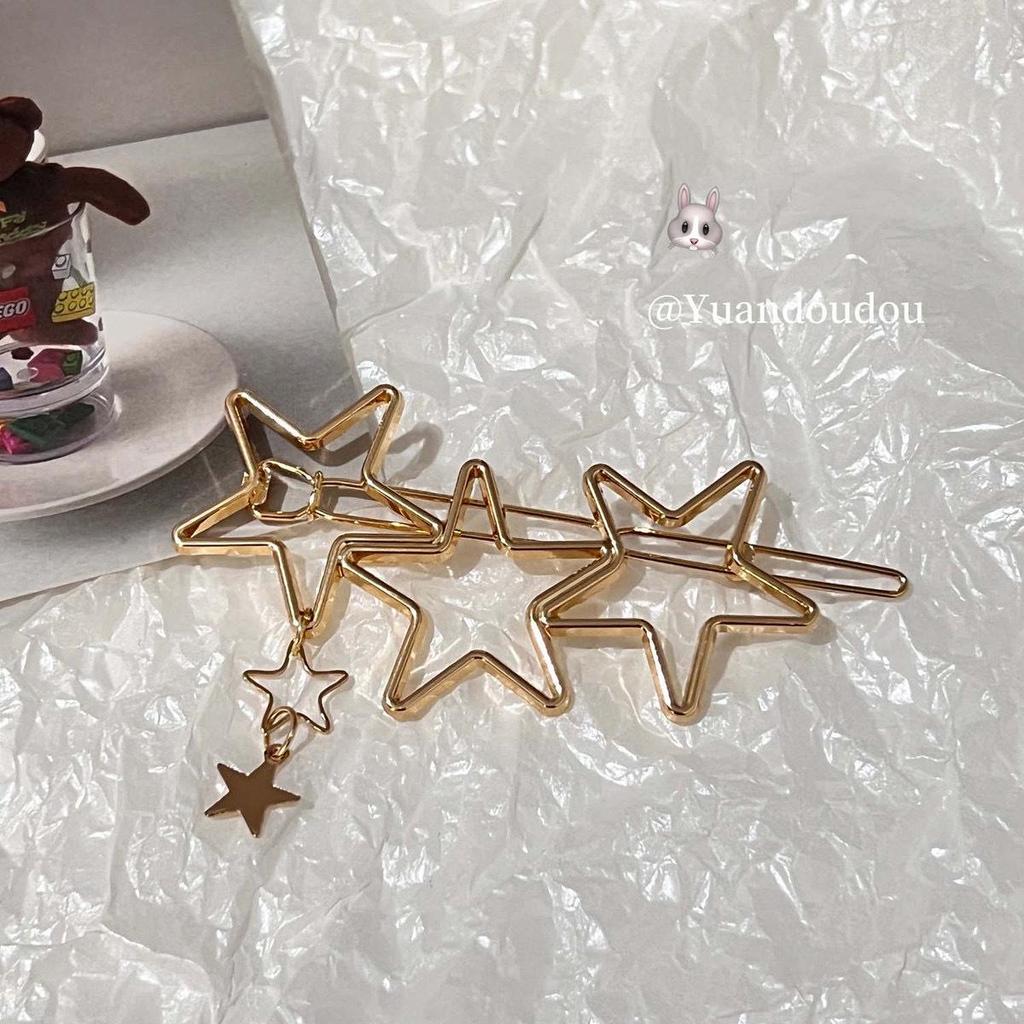 Y2K Five-Pointed Star Metal Hairpin - Sweet & Spicy Subculture Design for Women