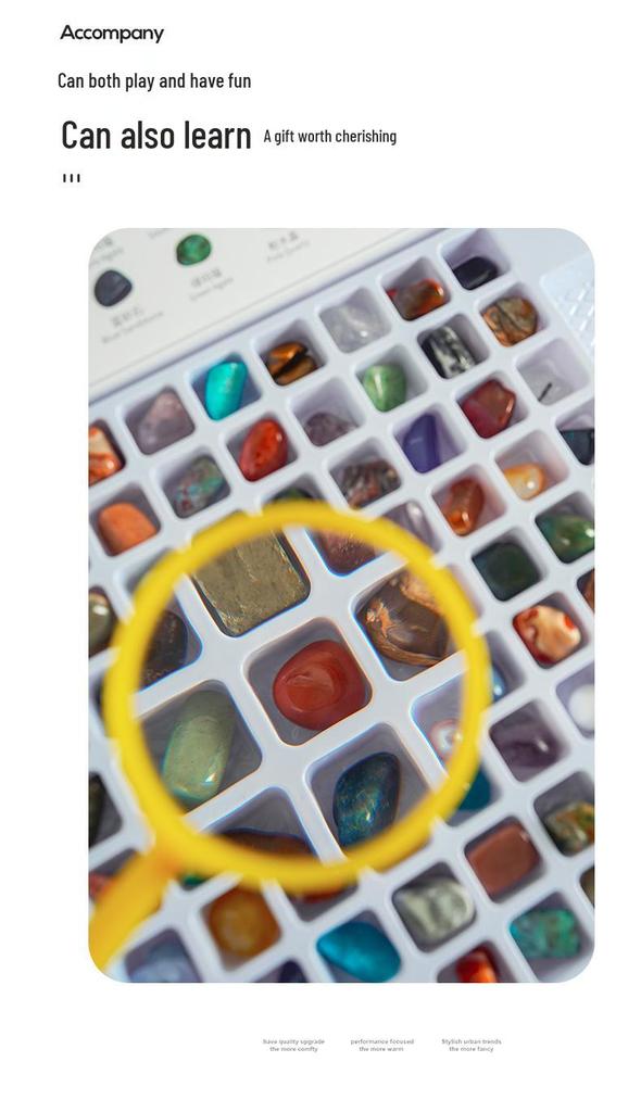 Earth Memory - 100 Raw Crystal Gemstones for Kids: Mineral Toy & Gift Set